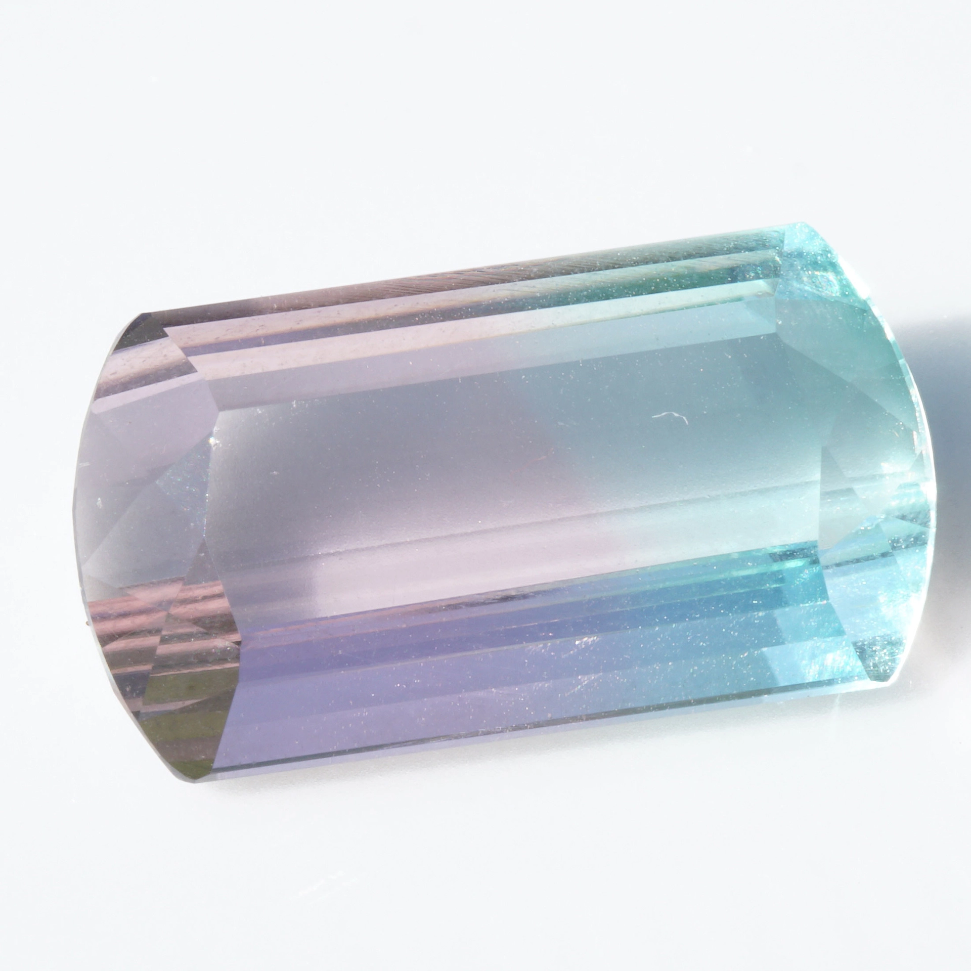 Bicolor turmalin great natural color baby pink greenish blue loupeclean 14.85 ct Afghanistan