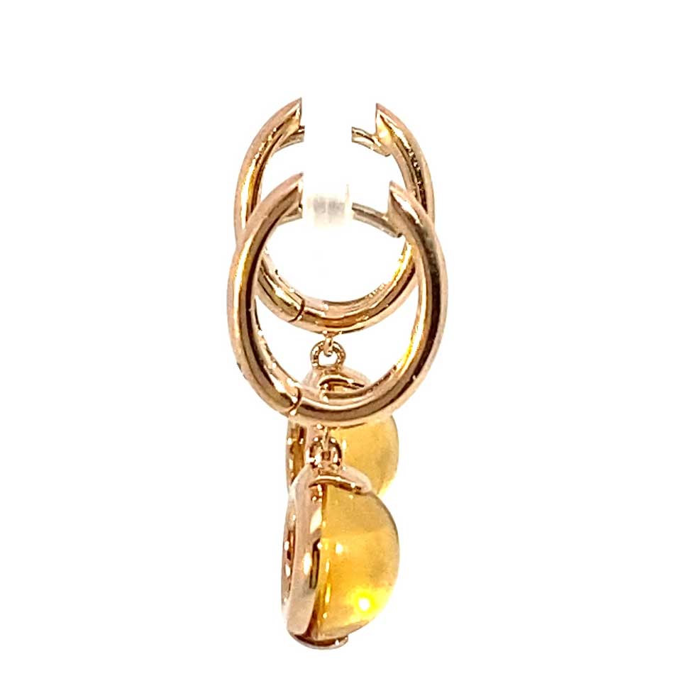 Elegant Citrin Earrings 18 kt Yellowgold 5.71 ct golden Sunshine