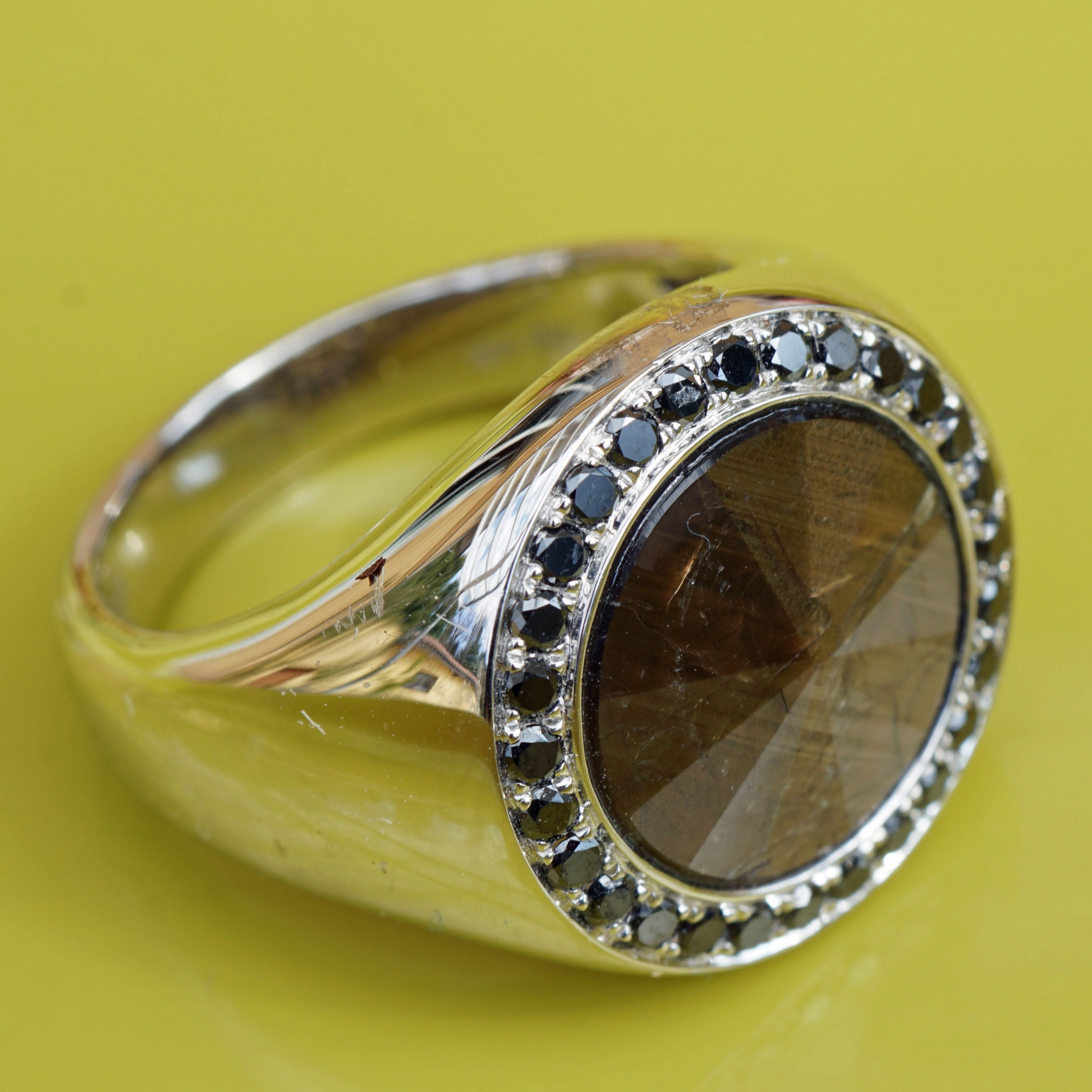 Saphir Diamant Ring 5.63 ct 0.42 ct AAA+ 750er Weissgold seltene Goldfarbe
