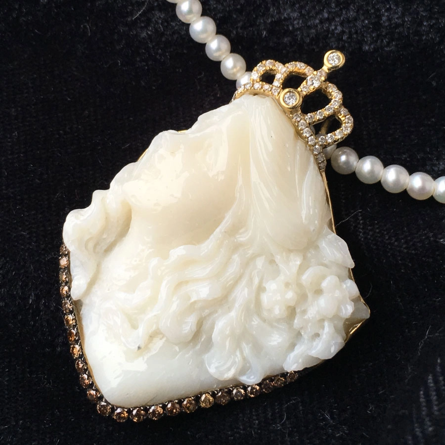 WHITE KORALL BEAUTY Anhänger/Brosche 750er 0.43 ct W/SI-P Brillanten