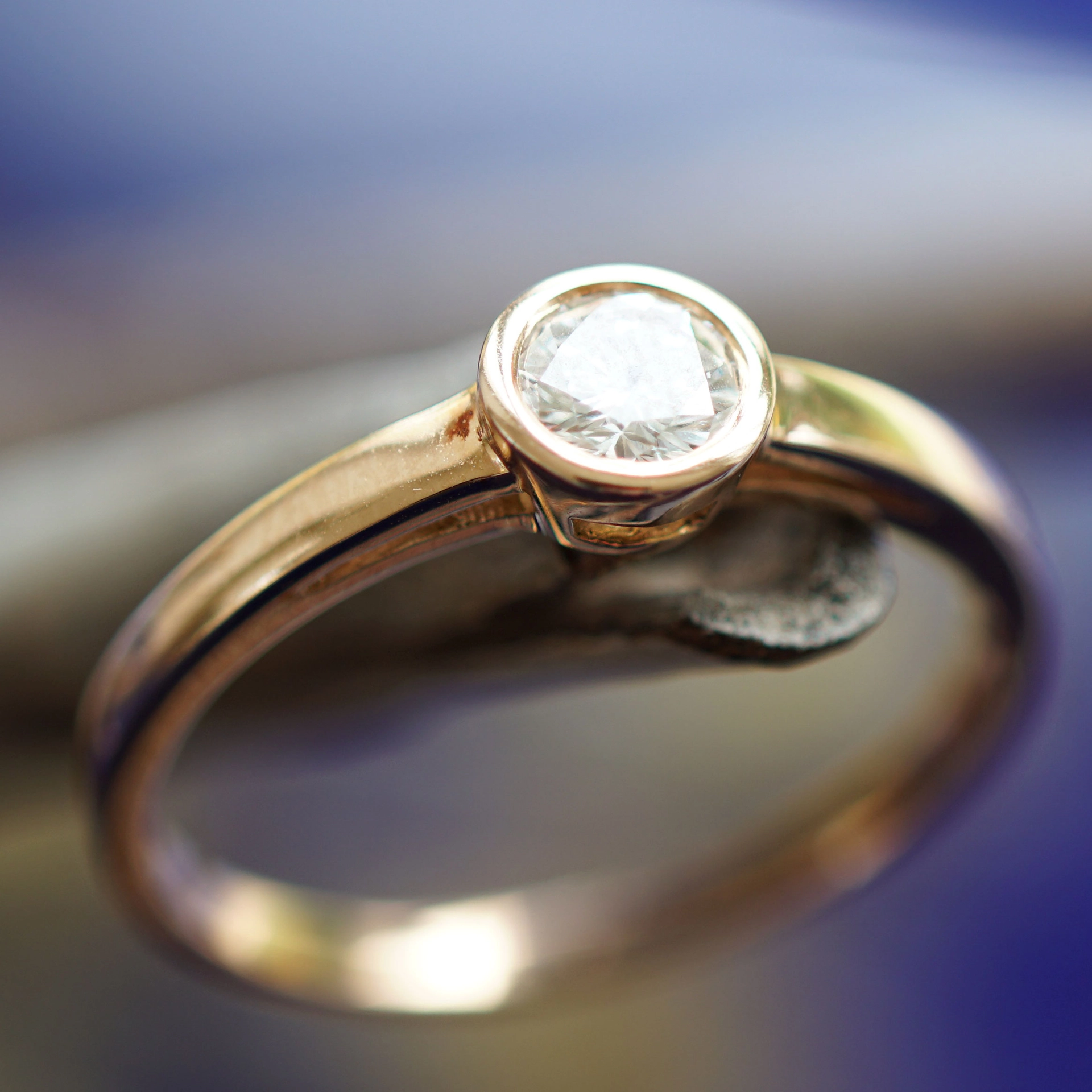 Solitär Diamond Ring 18 kt Yellowgold 0.20 ct TW VS