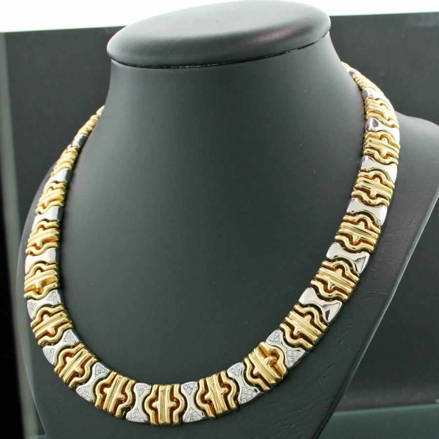 Massives Brillant-Collier, 750er-Gold,