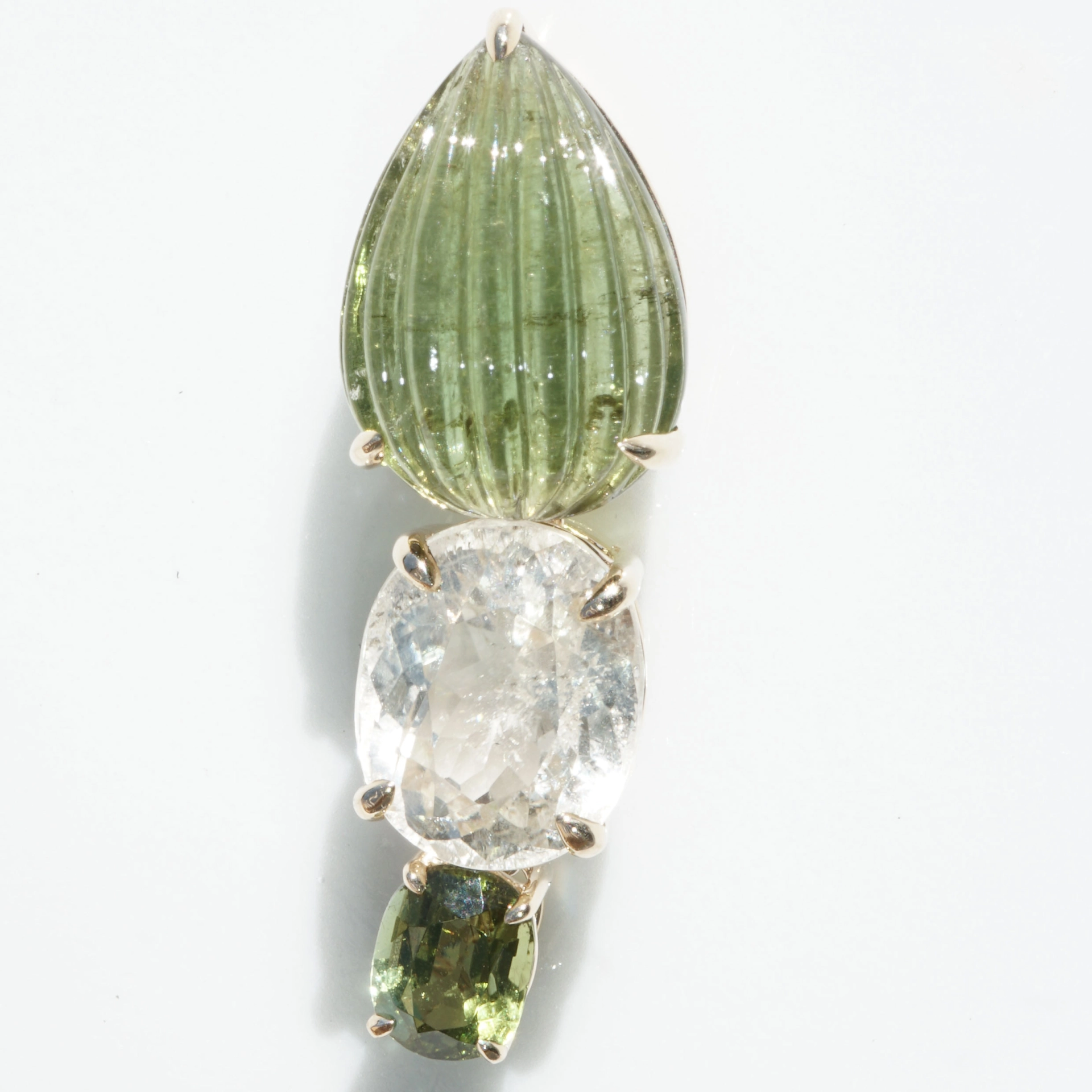 Tourmalin Pendant 18 kt Yellow Gold....to fall in love with the Color Green