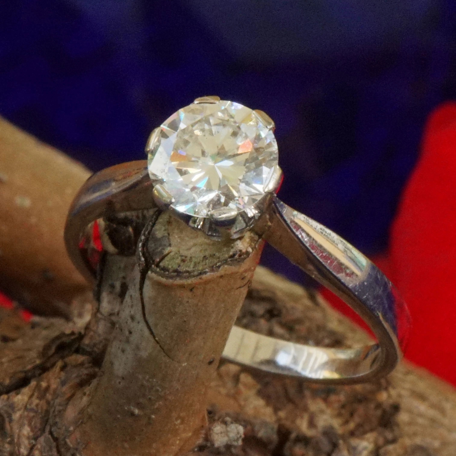 Brillant Ring 1.05 ct TW IF-VVS 750er Weissgold aus Nachlassverwertung