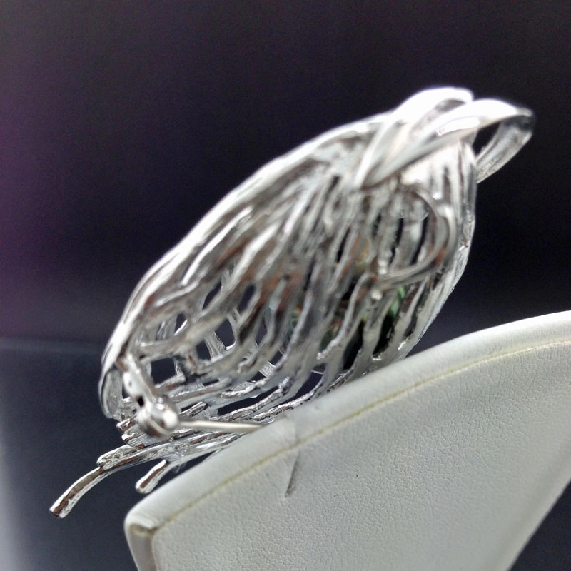 Tahiti-Zuchtperl-Brosche, 925/Silber.