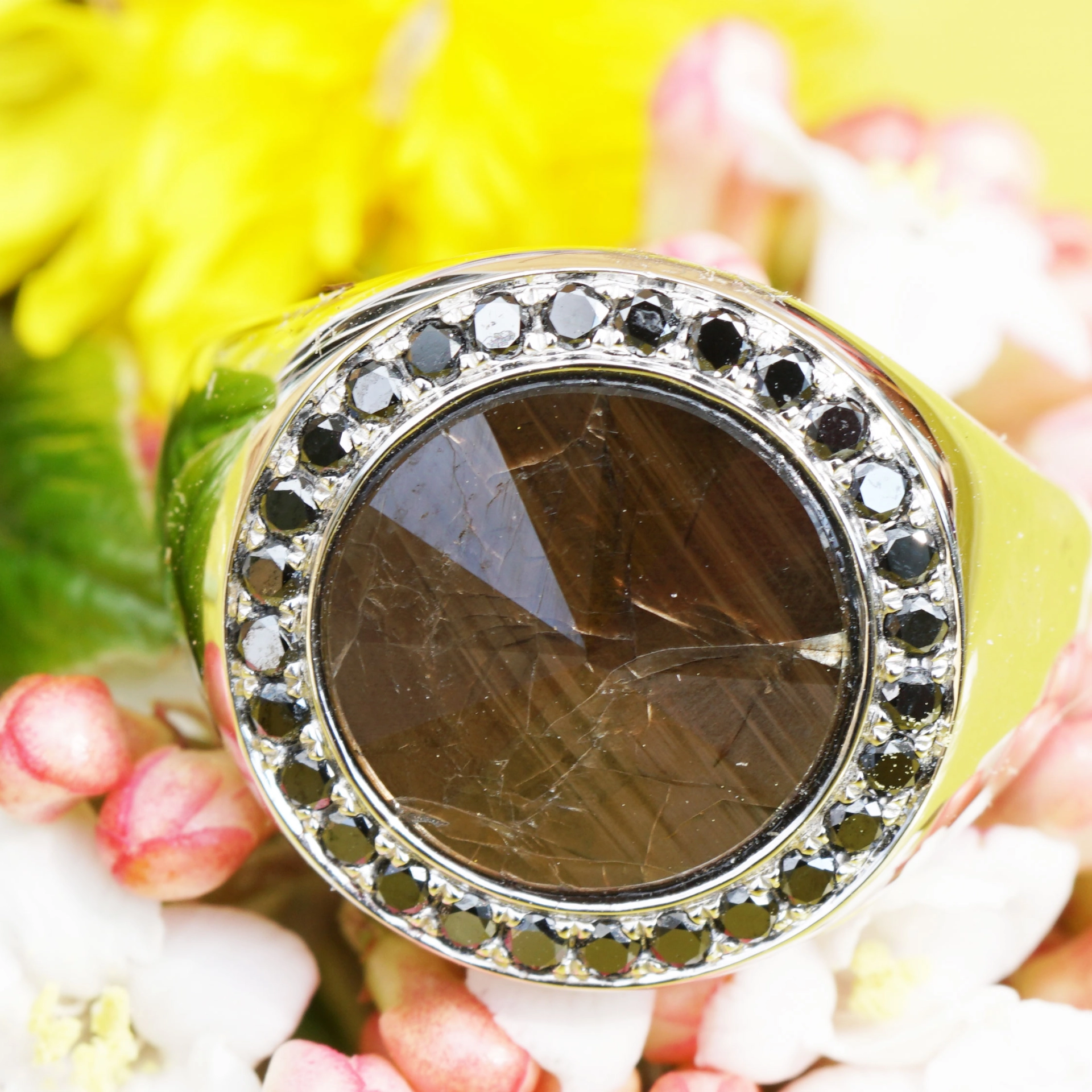 Saphir Diamant Ring 5.63 ct 0.42 ct AAA+ 750er Weissgold seltene Goldfarbe