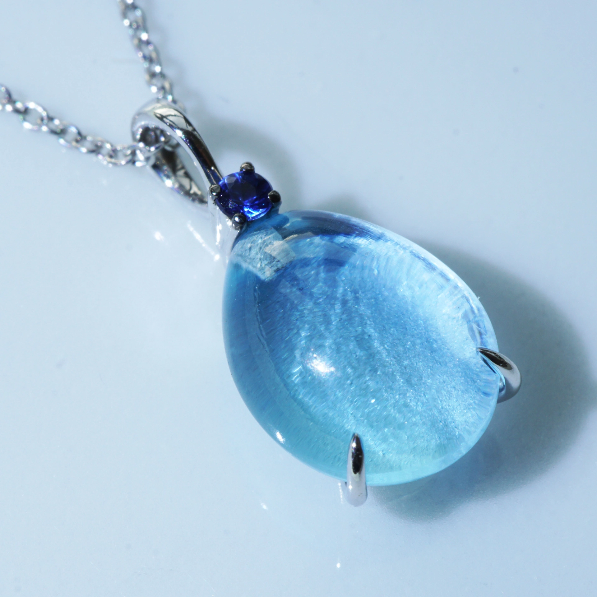 Waterdrop Pendant...soo sweet...with bluetopaz and saphire...made in Italy