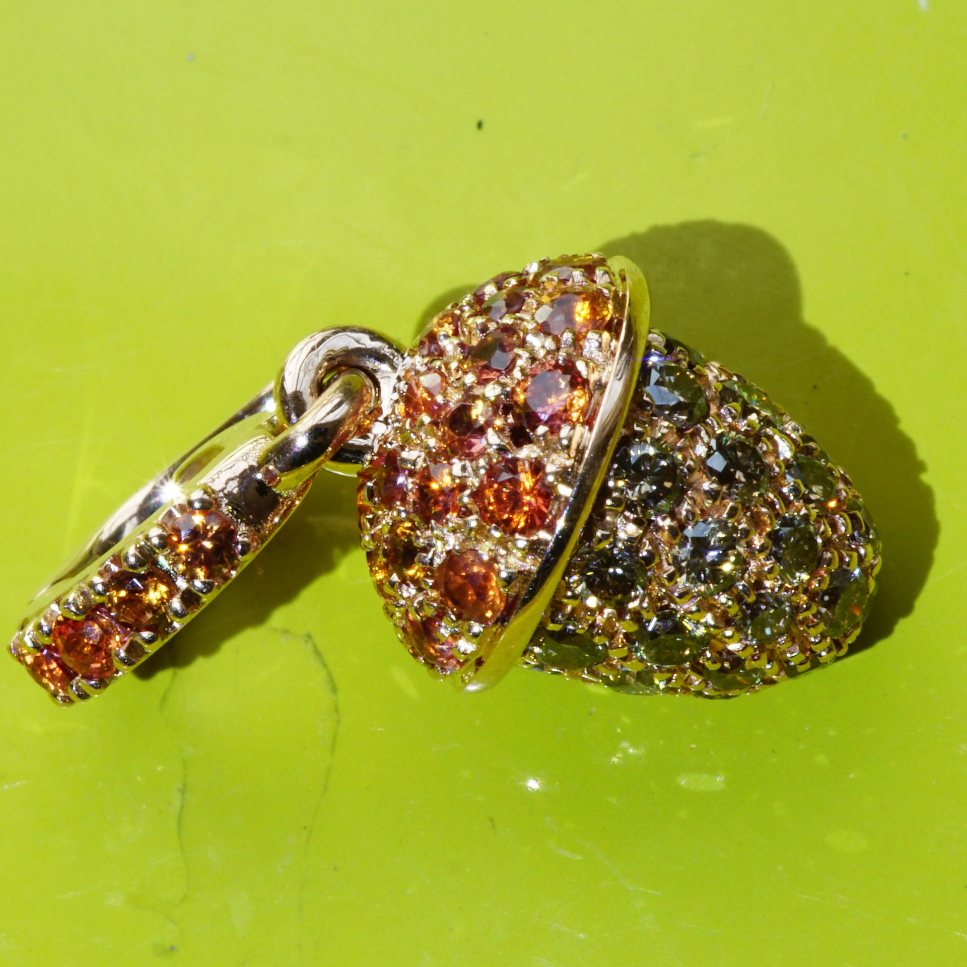 Diamond Saphire Drop Pendant 18 kt Rosegold.......sooo cute