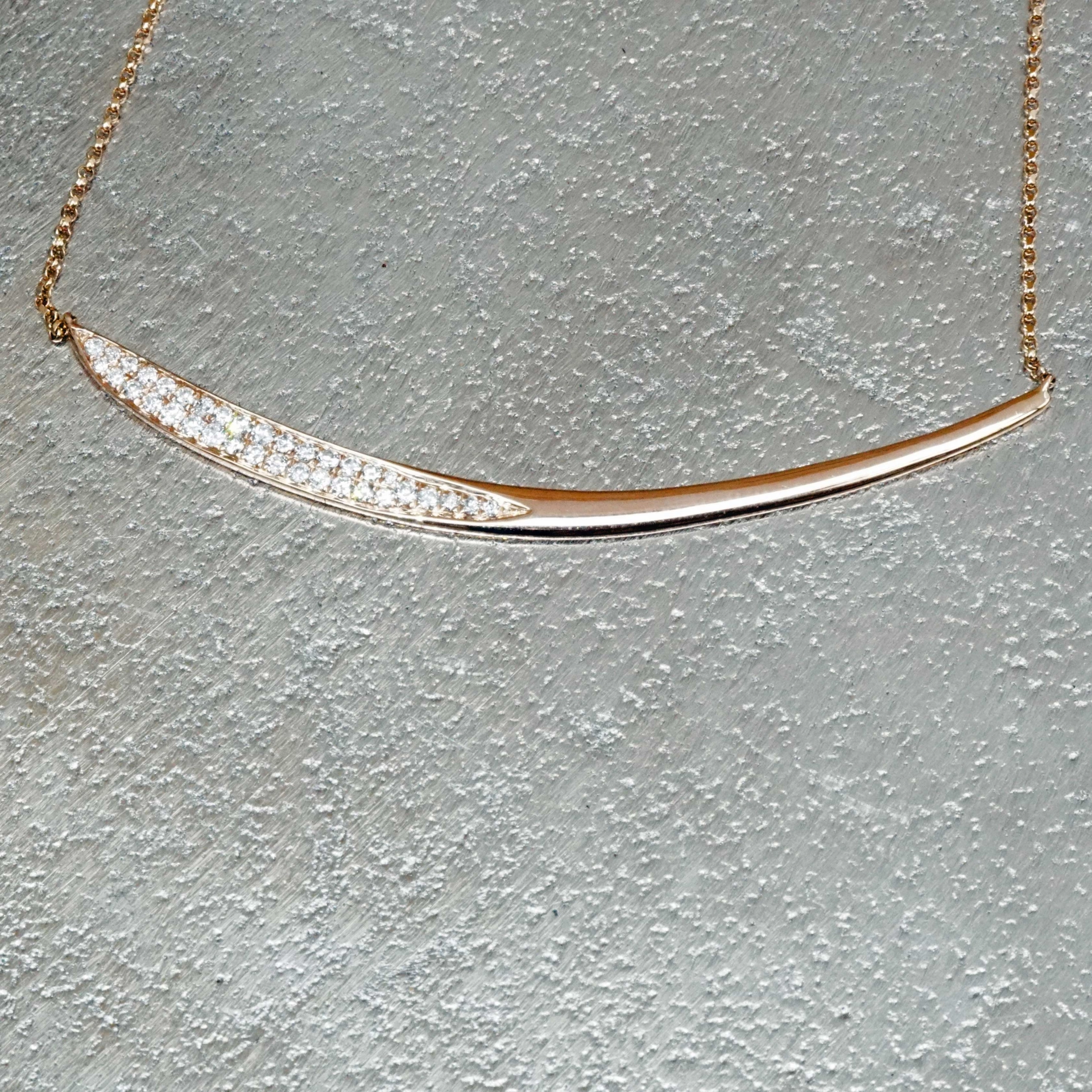 Brilliant Necklace 18 kt Rose Gold 0.35 ct....black Friday Price