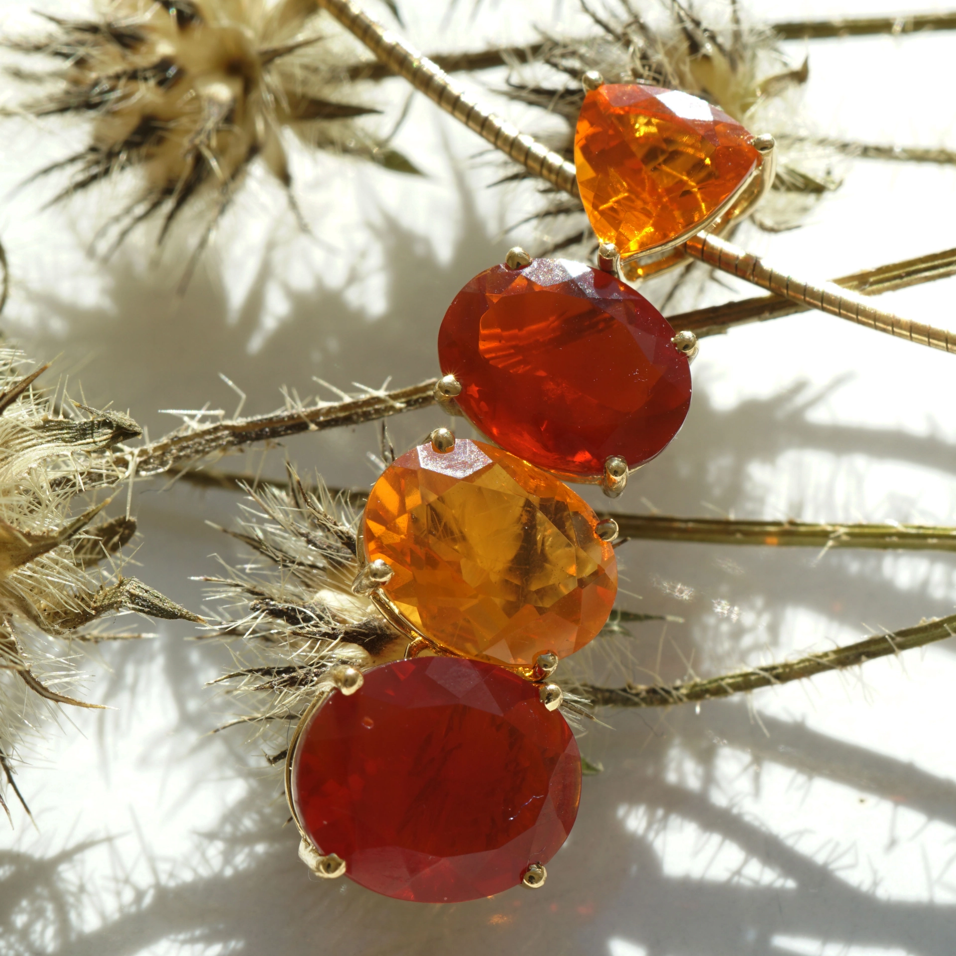 Captured Rays of Sunshine....Fire Opal Pendant 5 ct Yellowgold 18 kt