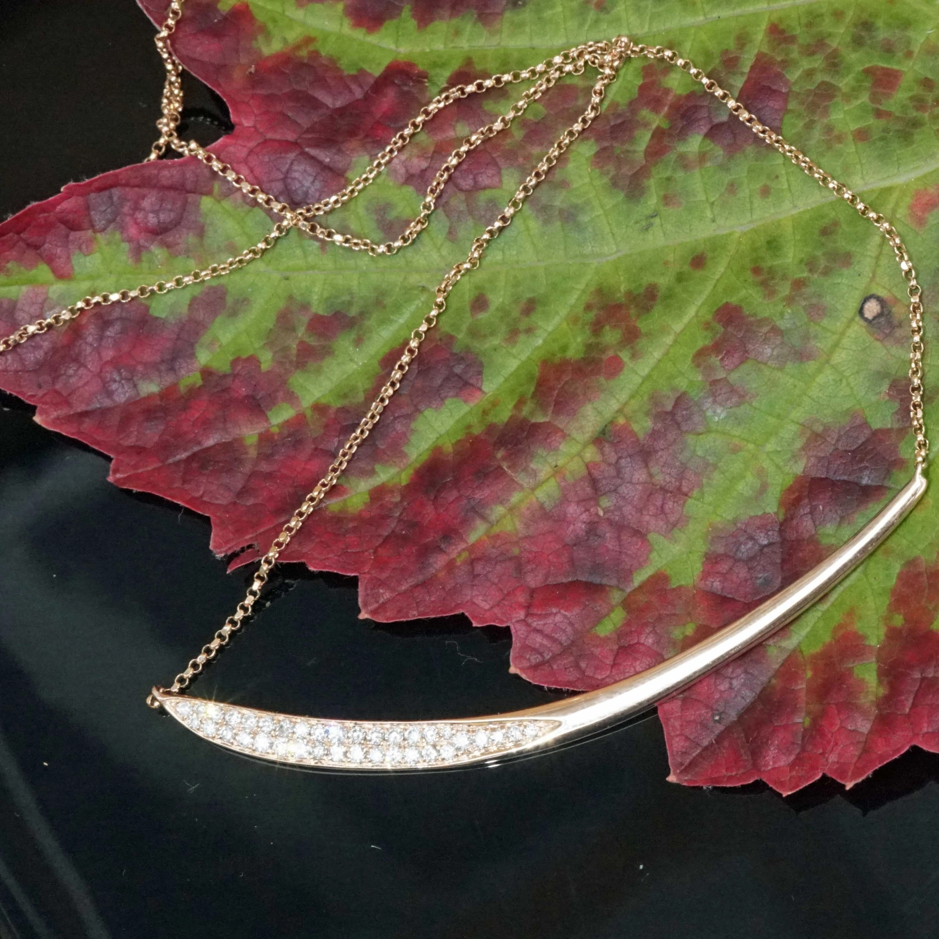 Brilliant Necklace 18 kt Rose Gold 0.35 ct....black Friday Price