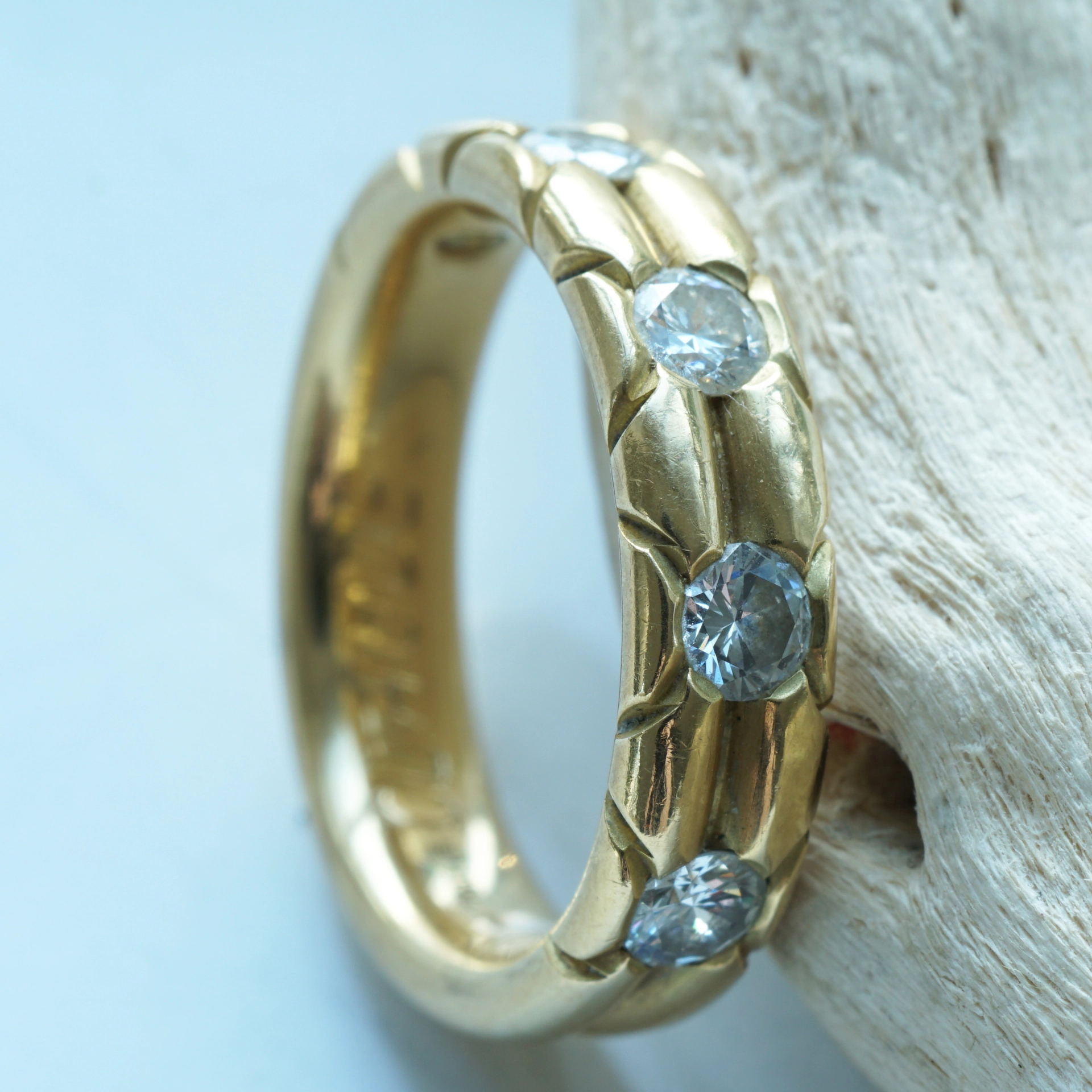 Solid Band Ring...wonderful Brilliants...a perfect Slip-On Ring