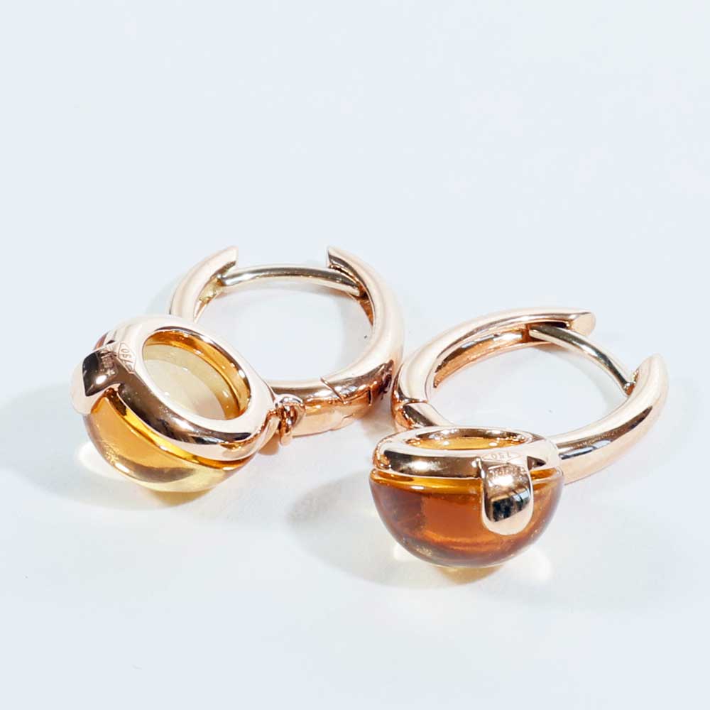 Elegant Citrin Earrings 18 kt Yellowgold 5.71 ct golden Sunshine