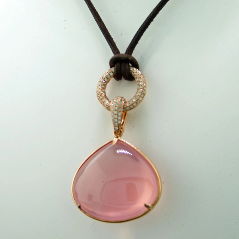 Brillant-Rosenquarz-750/-Rose´gold