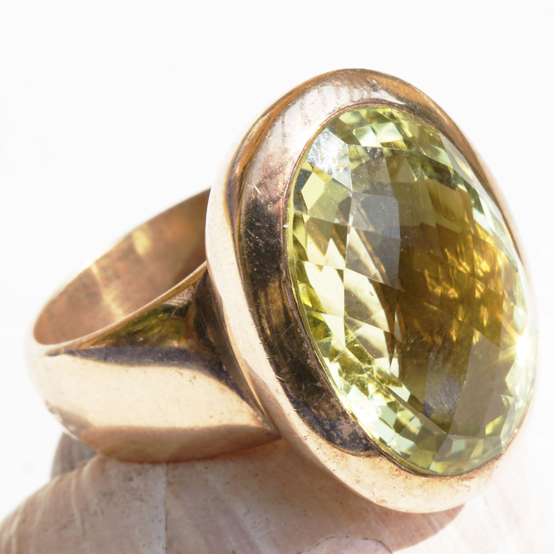 Lemoncitrin Ring 18 ct Silver Rosegold Plated....Wow Jewelry