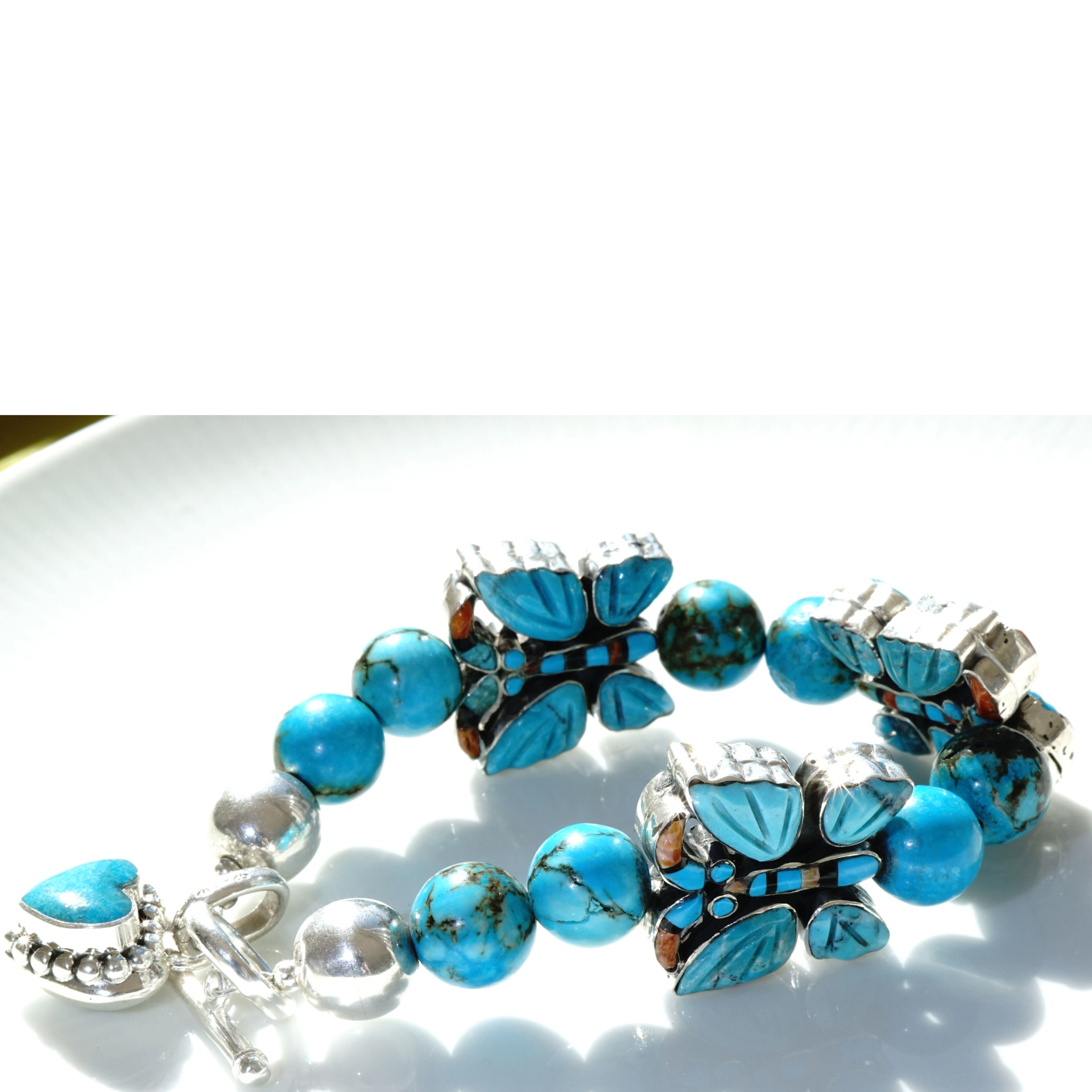 Chilango Bracelet..Papillion...Butterfly Mosaic with Turquise and Jasper...so cute