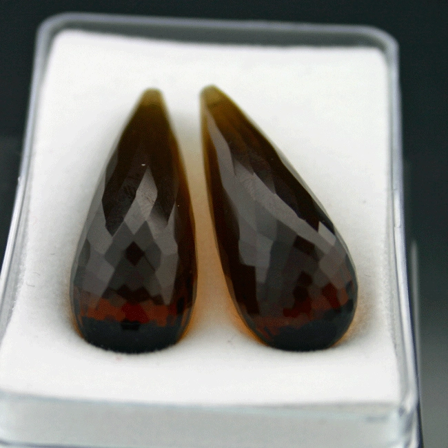 Rauchquarz, facettiert, Pampel, 33 x 11 mm, 46.25 ct