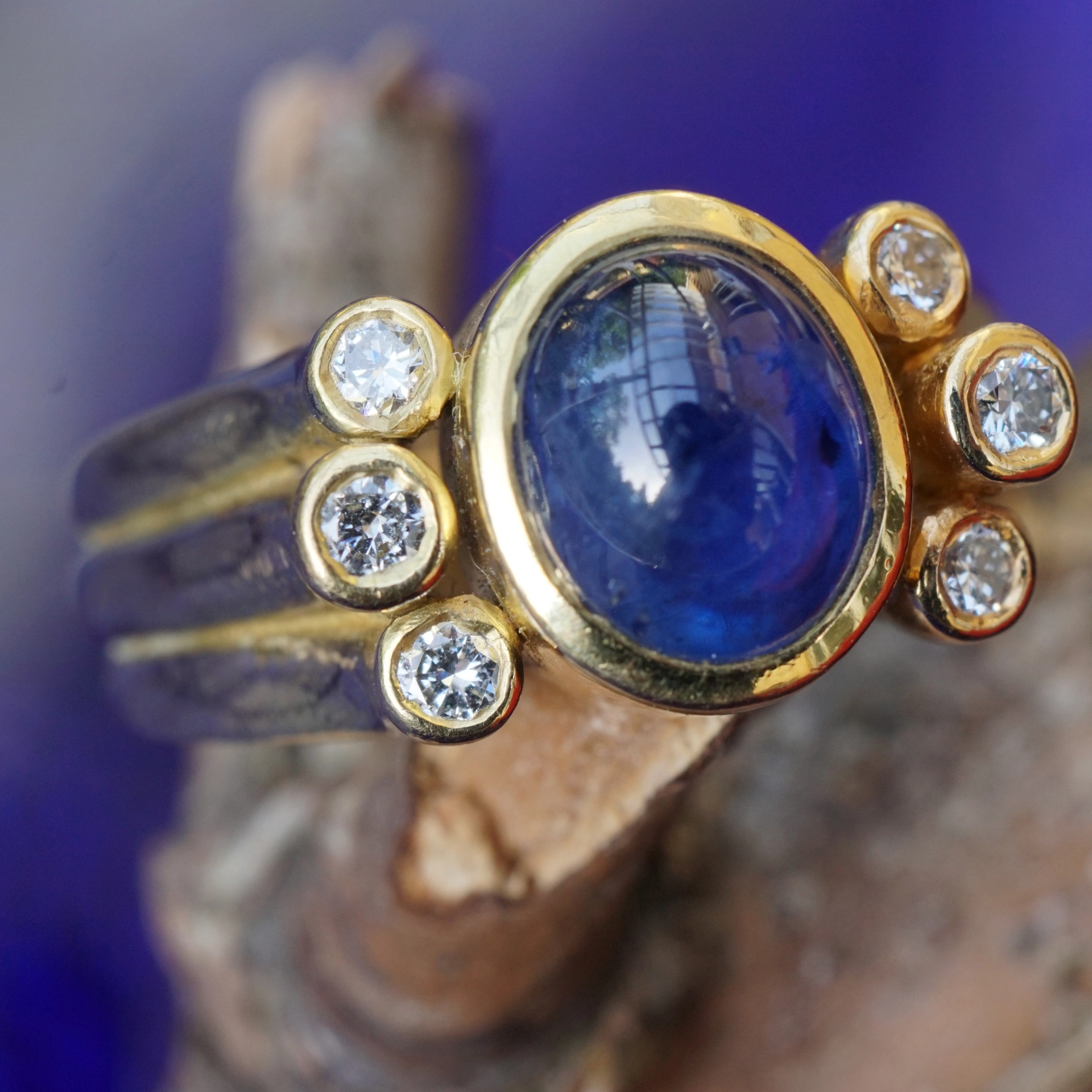 Brillant Saphir Ring 0.18 ct W SI 750er Gold aus Nachlassverwertung