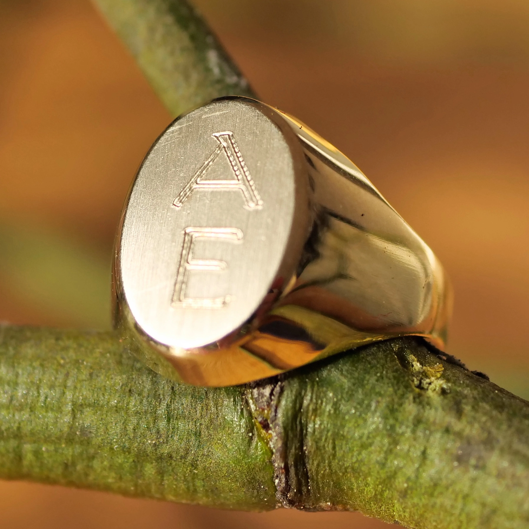 Siegel Ring 585er Gelbgold Vintage um 1980 /3,25 Gramm Gravur AE