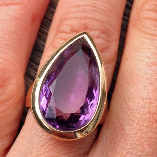 Amethyst-Anhänger, 925/-Silber/rosevergoldet,Handarbeit