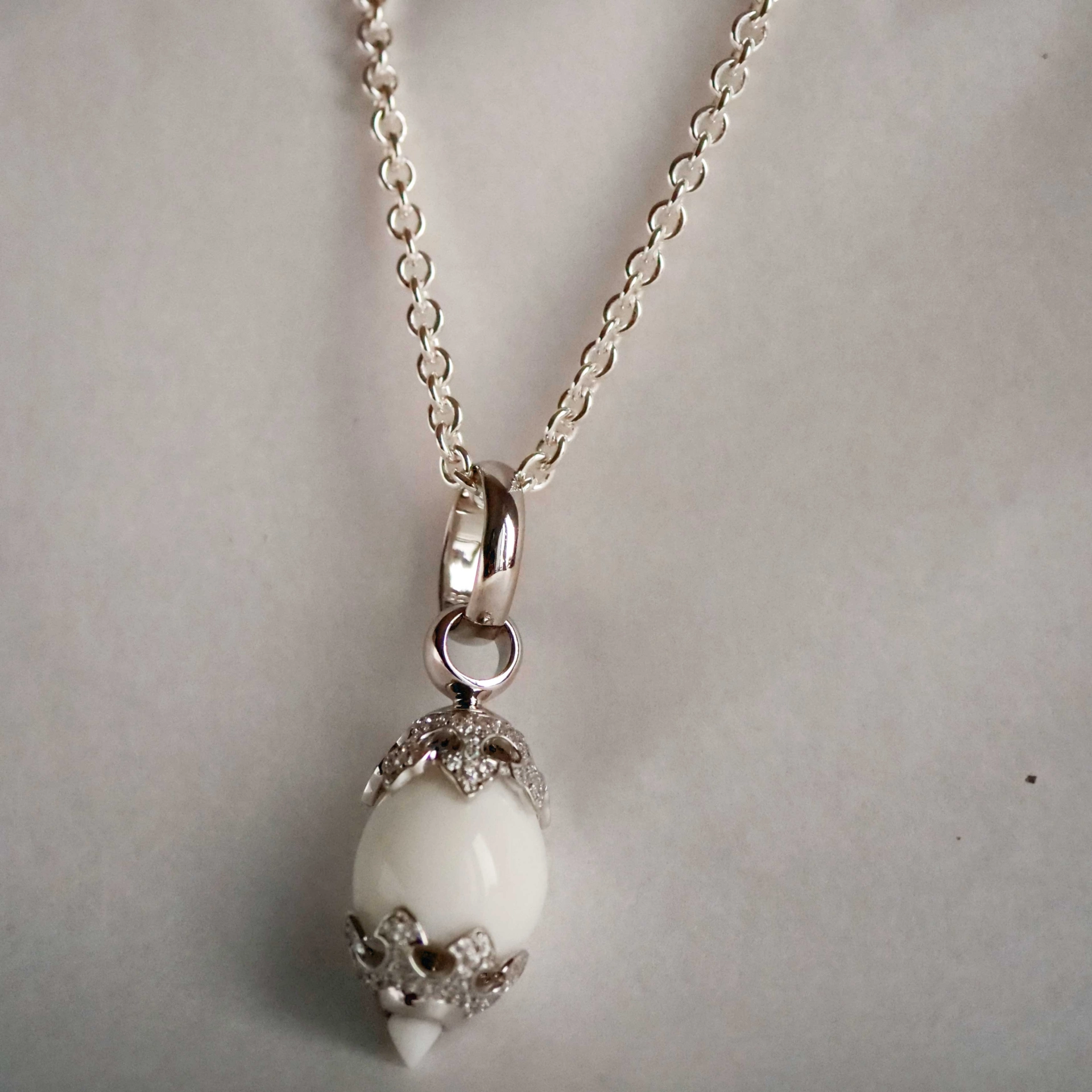 Chilango Pendant Crystal Light White Onyx Circonia 925 Silver