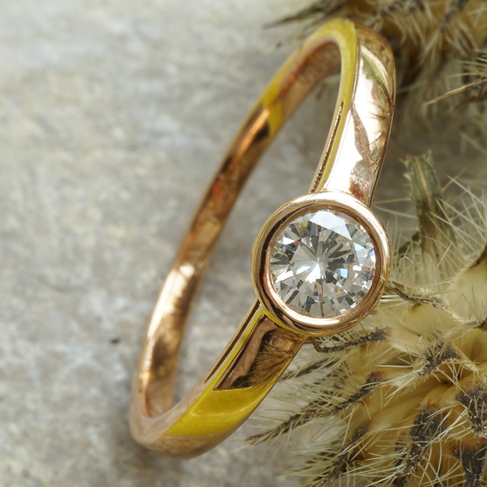 Solitär Diamond Ring 18 kt Yellowgold 0.20 ct TW VS