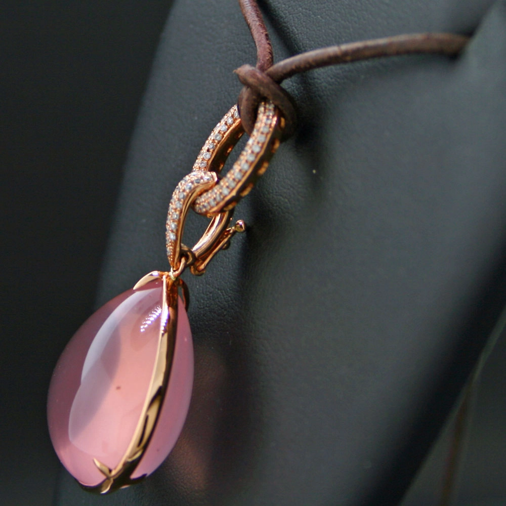 Brillant-Rosenquarz-750/-Rose´gold