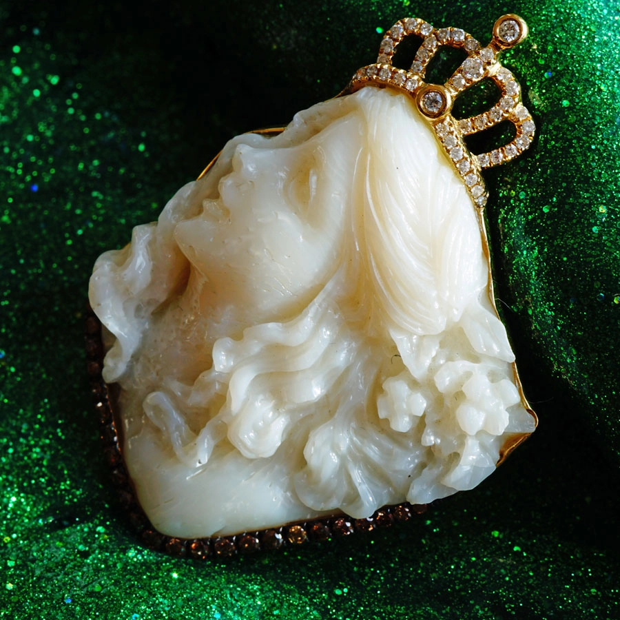 WHITE KORALL BEAUTY Anhänger/Brosche 750er 0.43 ct W/SI-P Brillanten