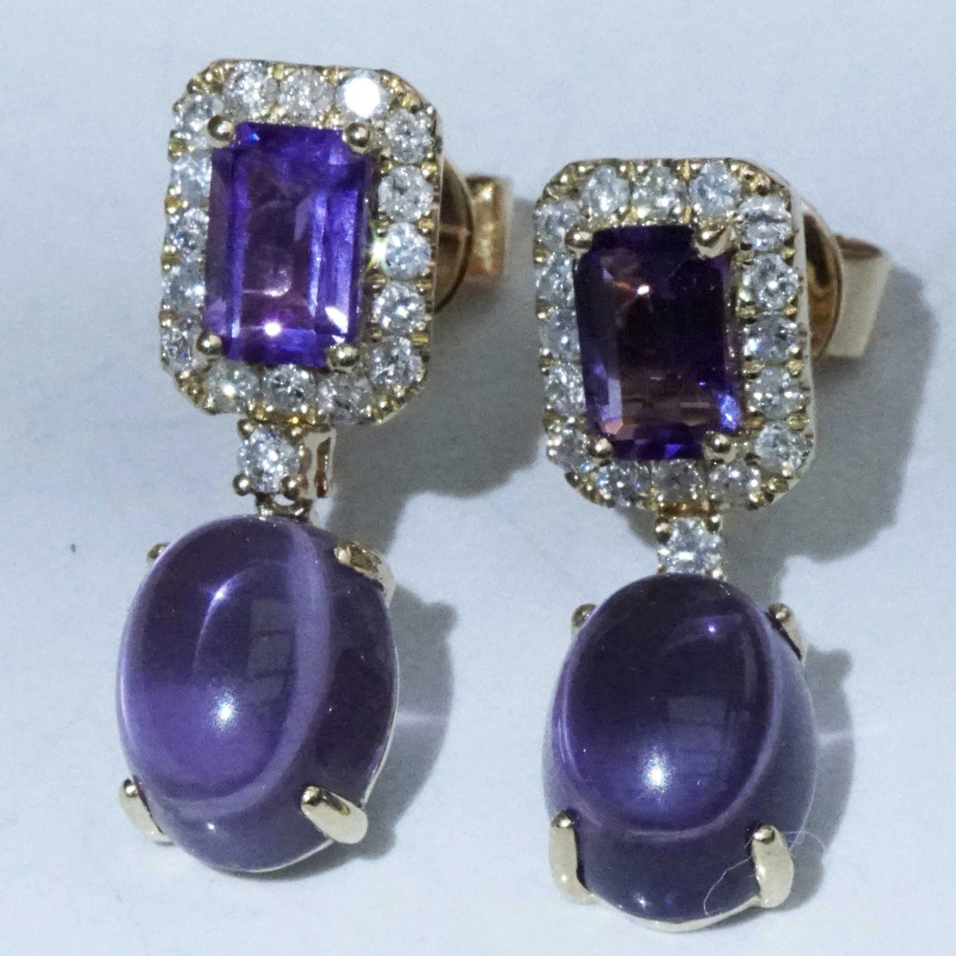 Amethyst Brilliant Earrings 4.60 ct 0.40 ct ....Color Purple to fall in Love