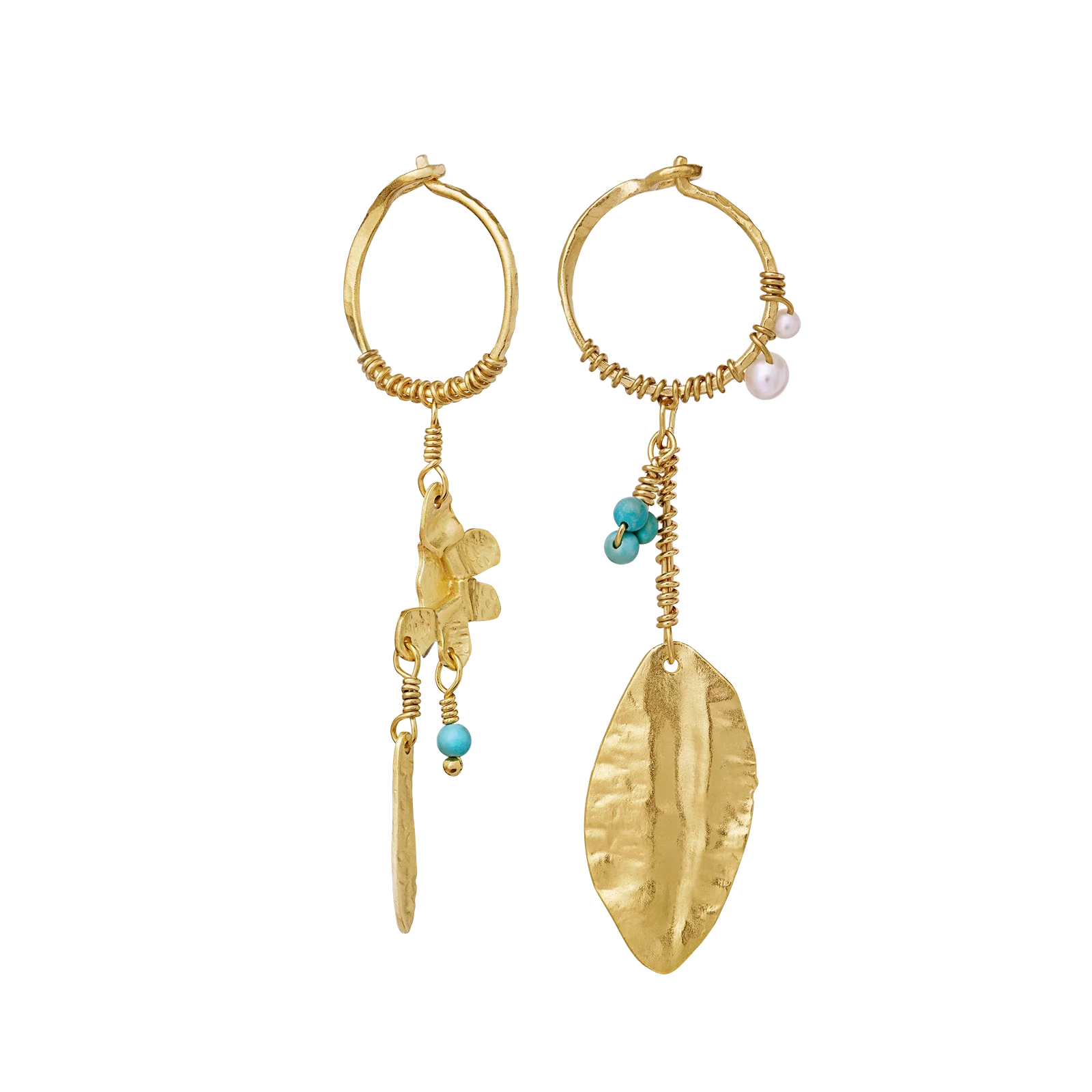 Earring Vicky....like a Wildflower...925 Silver goldplated Maanesten