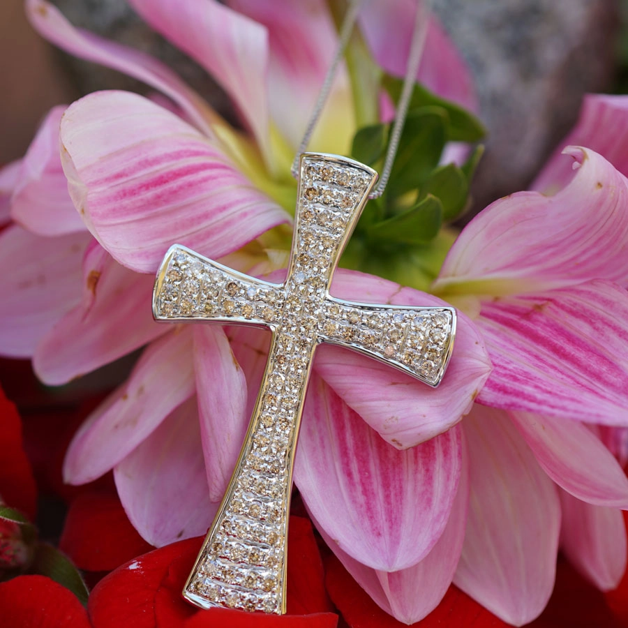 Brillant Kreuz Anhänger mit Kette 2.03 ct 750er Weißgold.... grandios schön