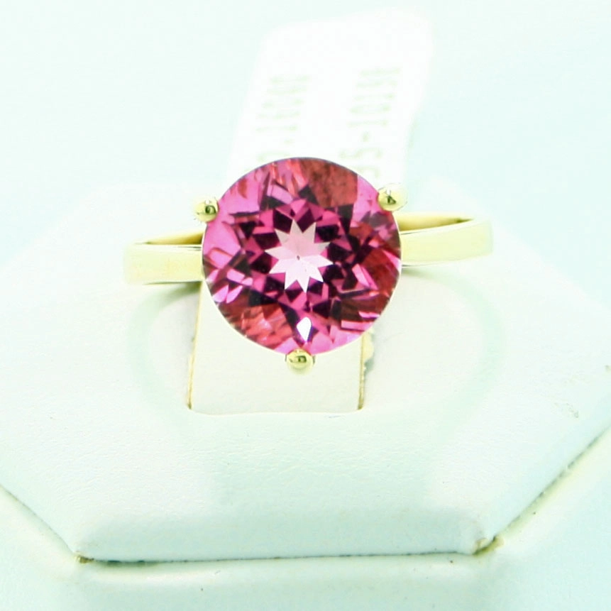 Topas-Ring, 585er-Gold, kräftig pink,