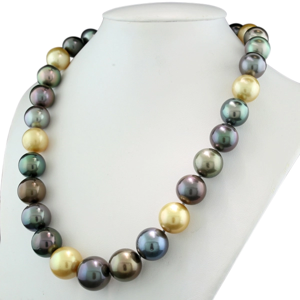 Wow what Colors...TOP Quality Tahiti Southsea Necklace 12-15 mm