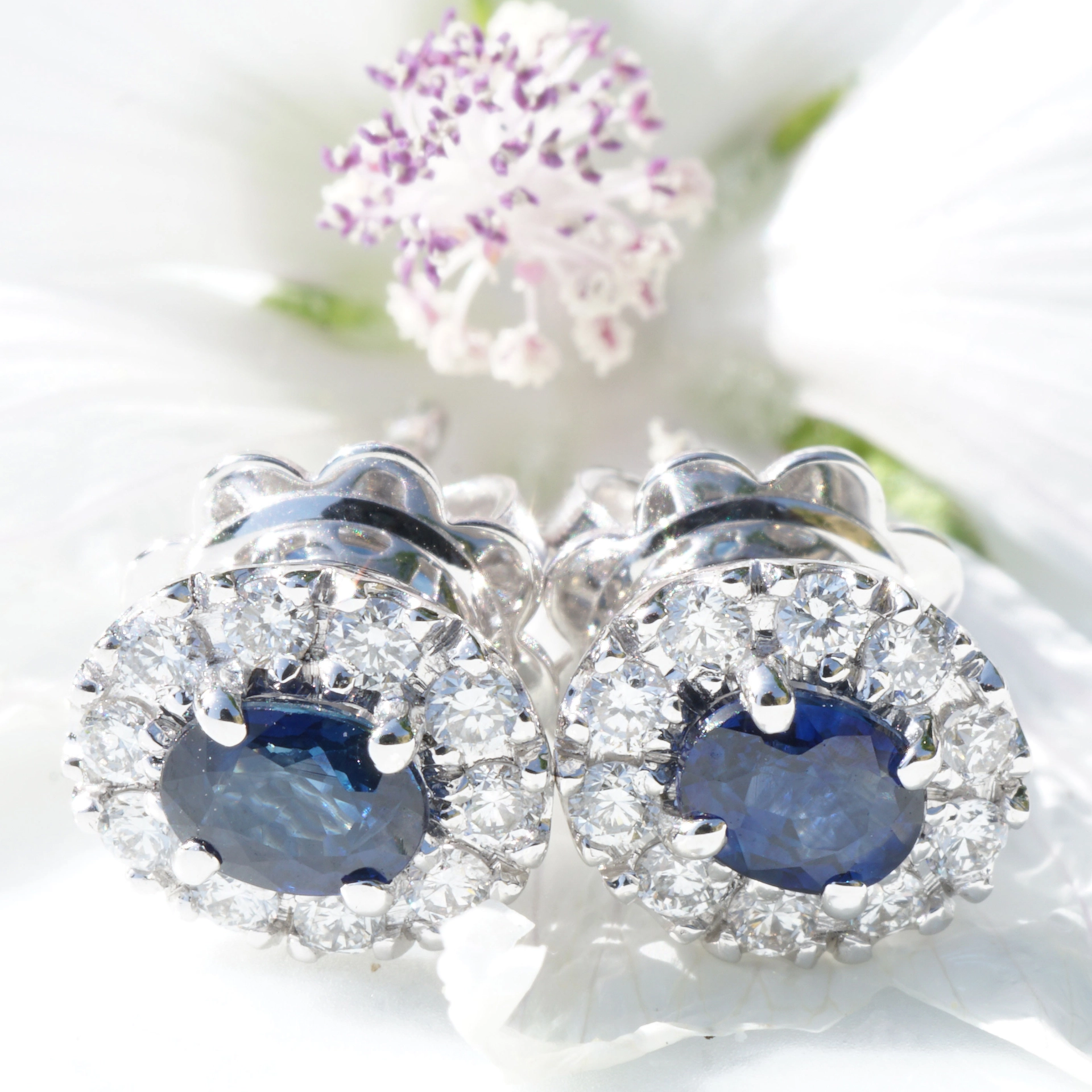 Luxury Saphire Earrings...18 kt Gold....made in bella Italy