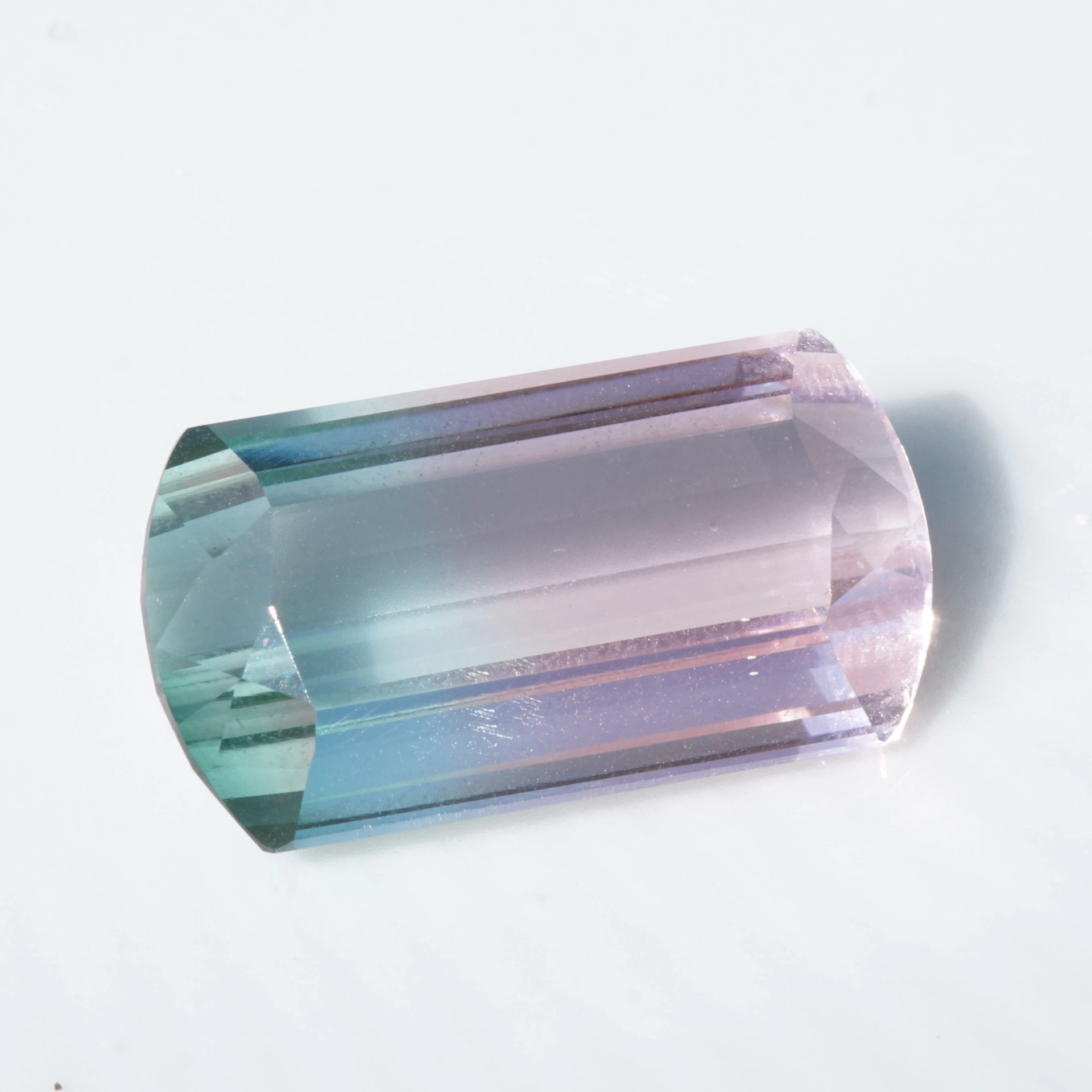 Bicolor turmalin great natural color baby pink greenish blue loupeclean 14.85 ct Afghanistan