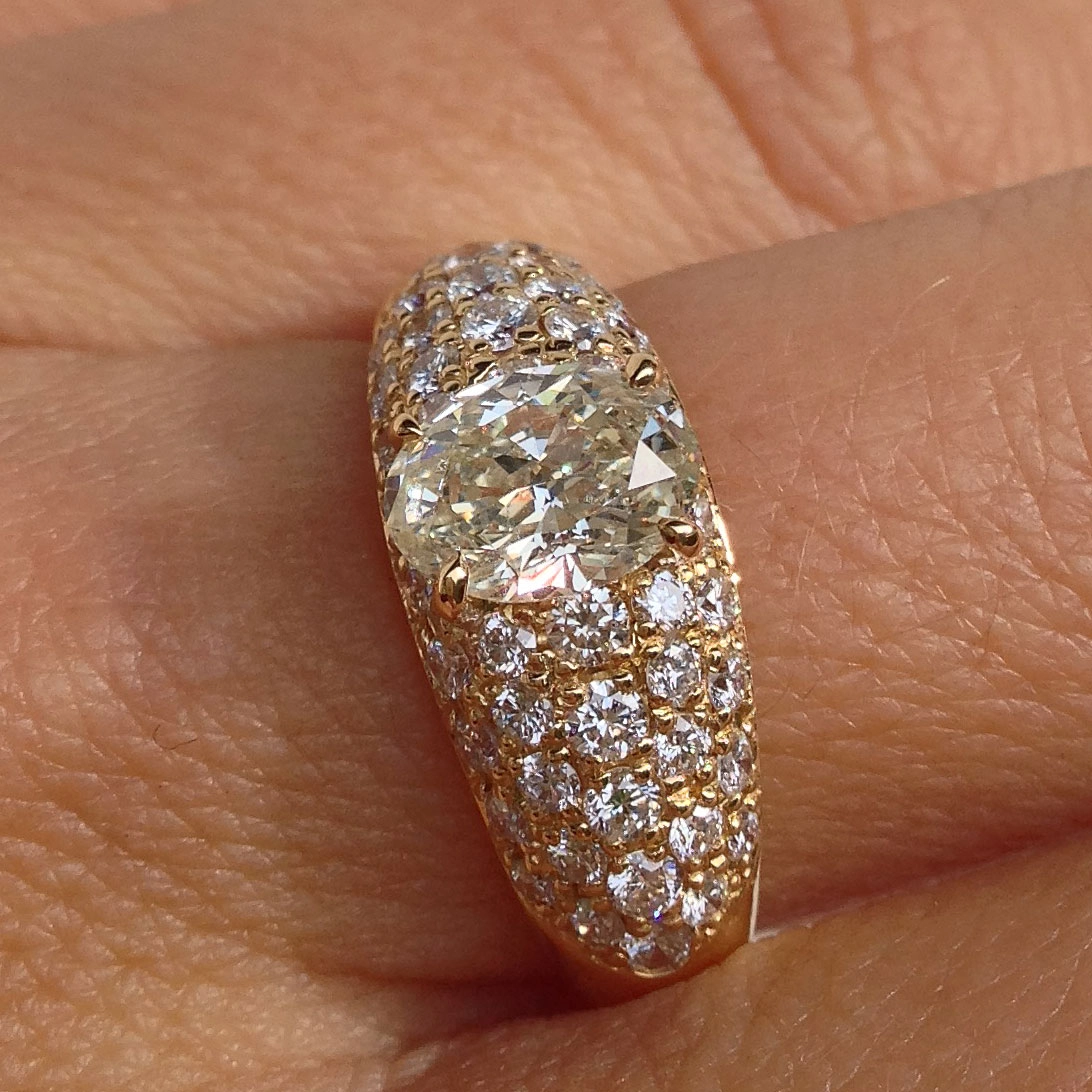 Brillant-Ring-1.163 ct-pavee-Brillnten-1.08 ct-750er-Gold