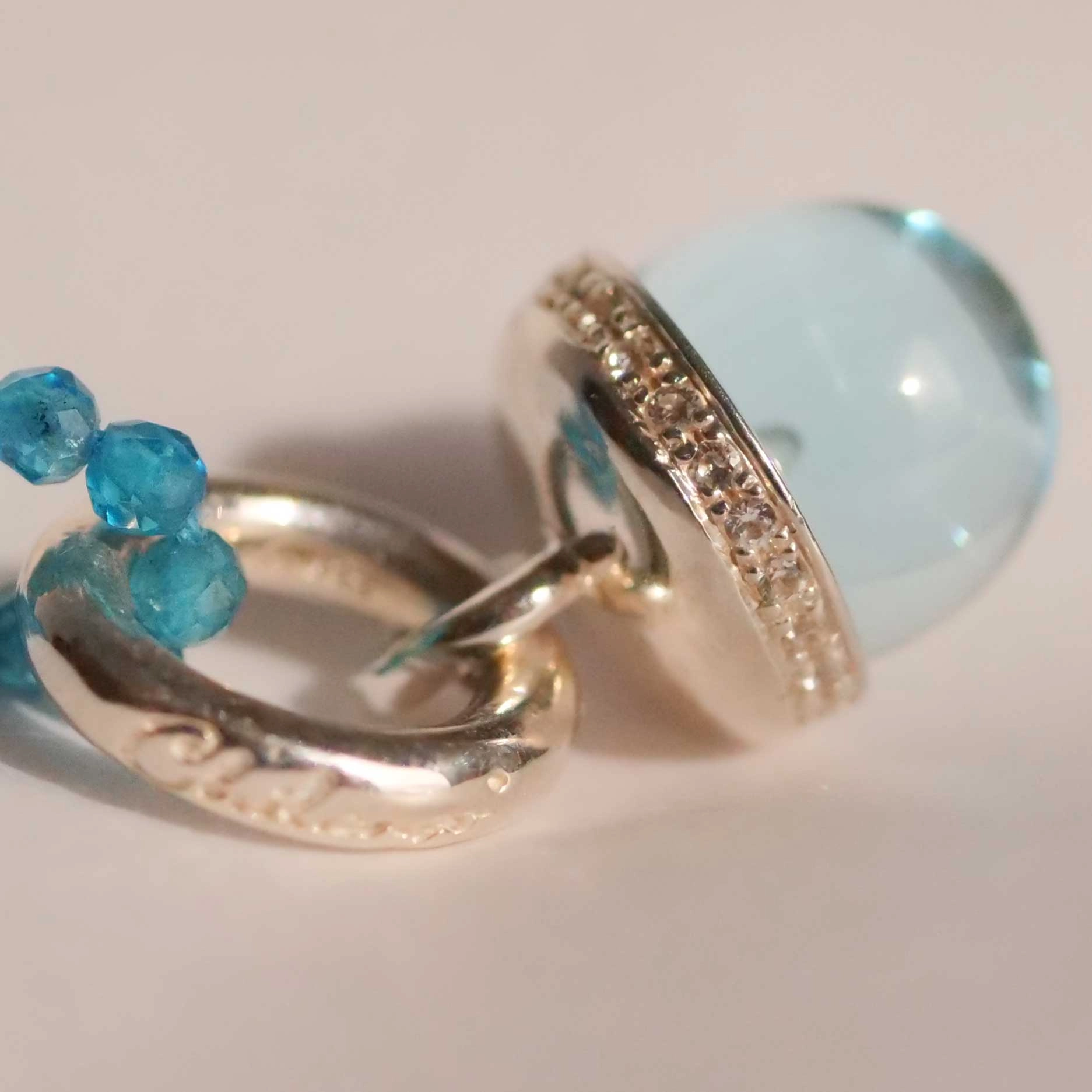 Blue Topaz Pendant Drop Shrine with white Zircons from the Lifestyle Jewelry Manufacturer Chilango