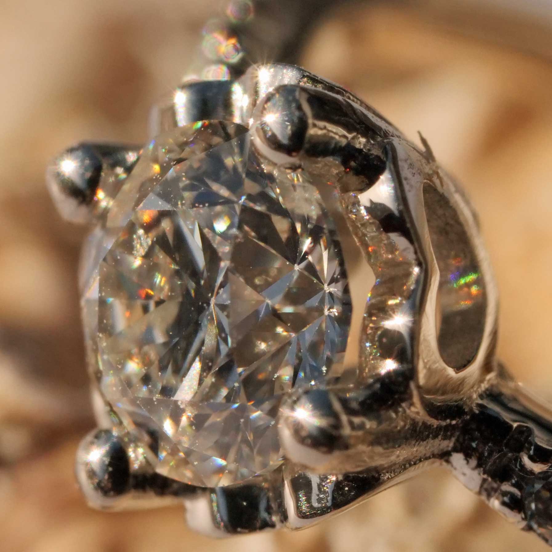 Brilliant Ring 0.59 ct G SI2 SEMI-CARAT by Silhouette Bentner HRD Certificate 950 Platinum