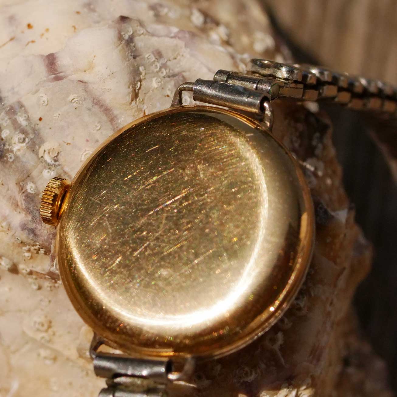 Emaille Diamant Armbanduhr Silber 585er Gelbgold um 1930 überholt vom Uhrmacher