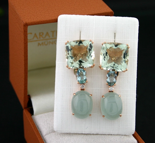 Aquamarin-Ohrhänger, 750/-RG., ehem. Juwelierpreis 3.890.-Euro