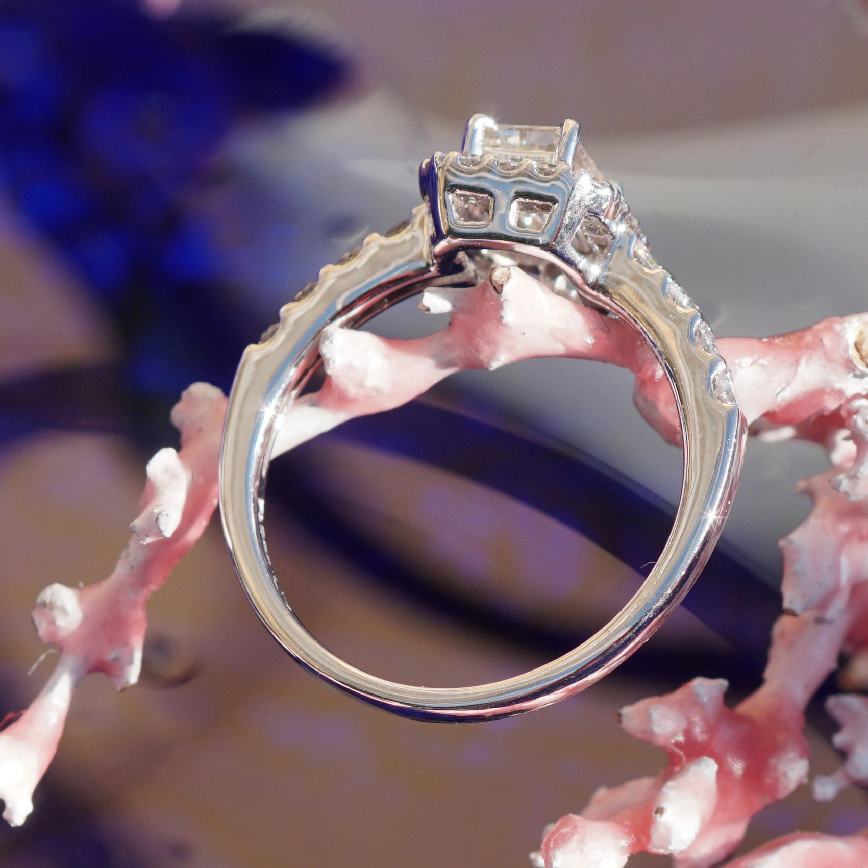 Baguette Brillant Ring 0.60 ct 0.45 ct W-CR / VS-P1 900er Platin Klassiker