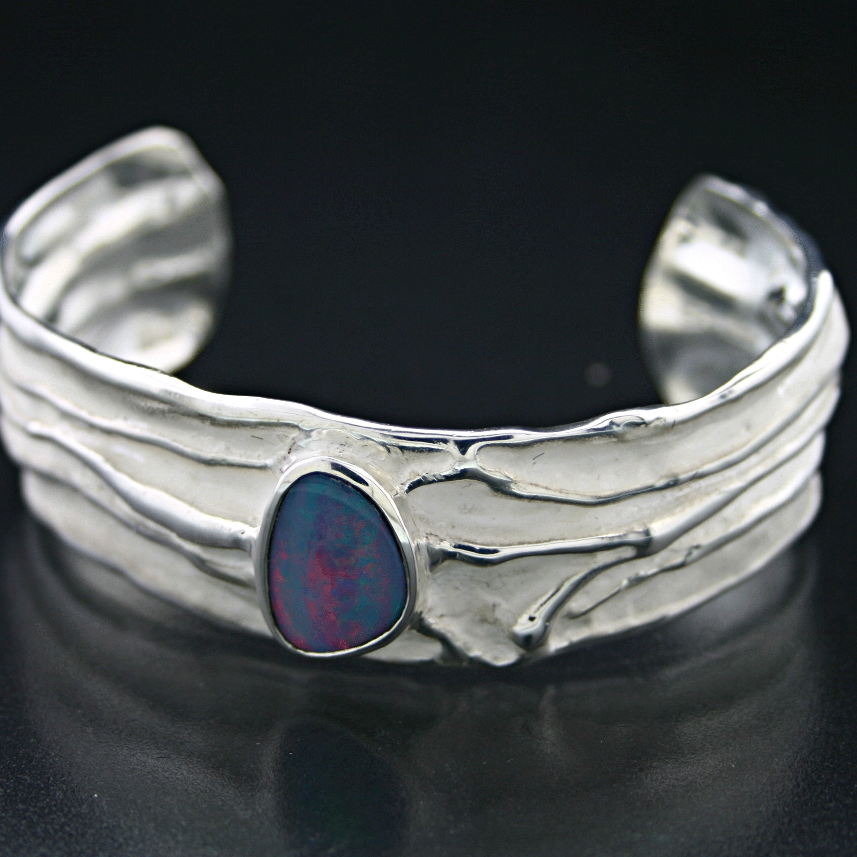 Boulderopal-Armreif, 925/-Silber
