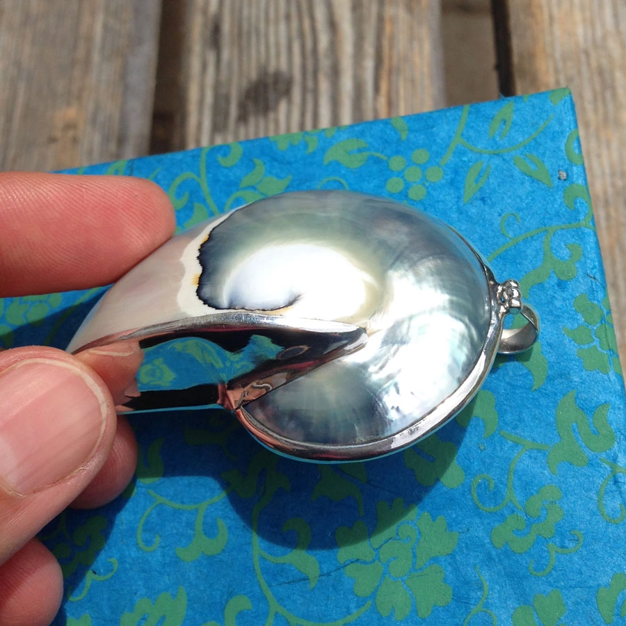 Nautilus-Anhänger, 925er-Silber,Handarbeit,