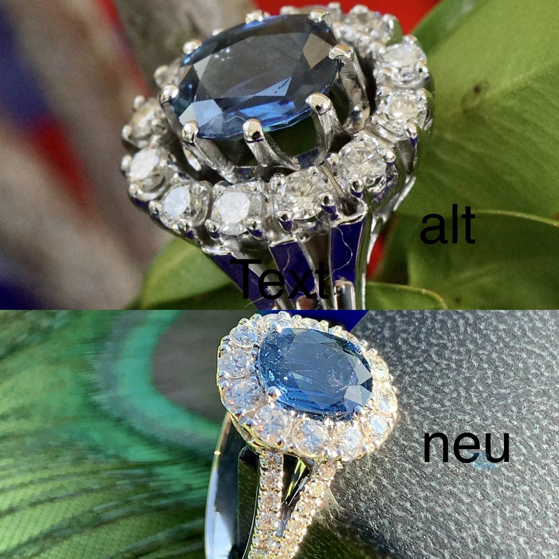 Saphire Diamond Ring 750 Whitegold ....High-End Piece of Jewelry