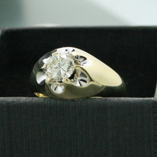 Brillant-Ring, 585er-Gold, 0.90 ct, Cape / LUPENREIN