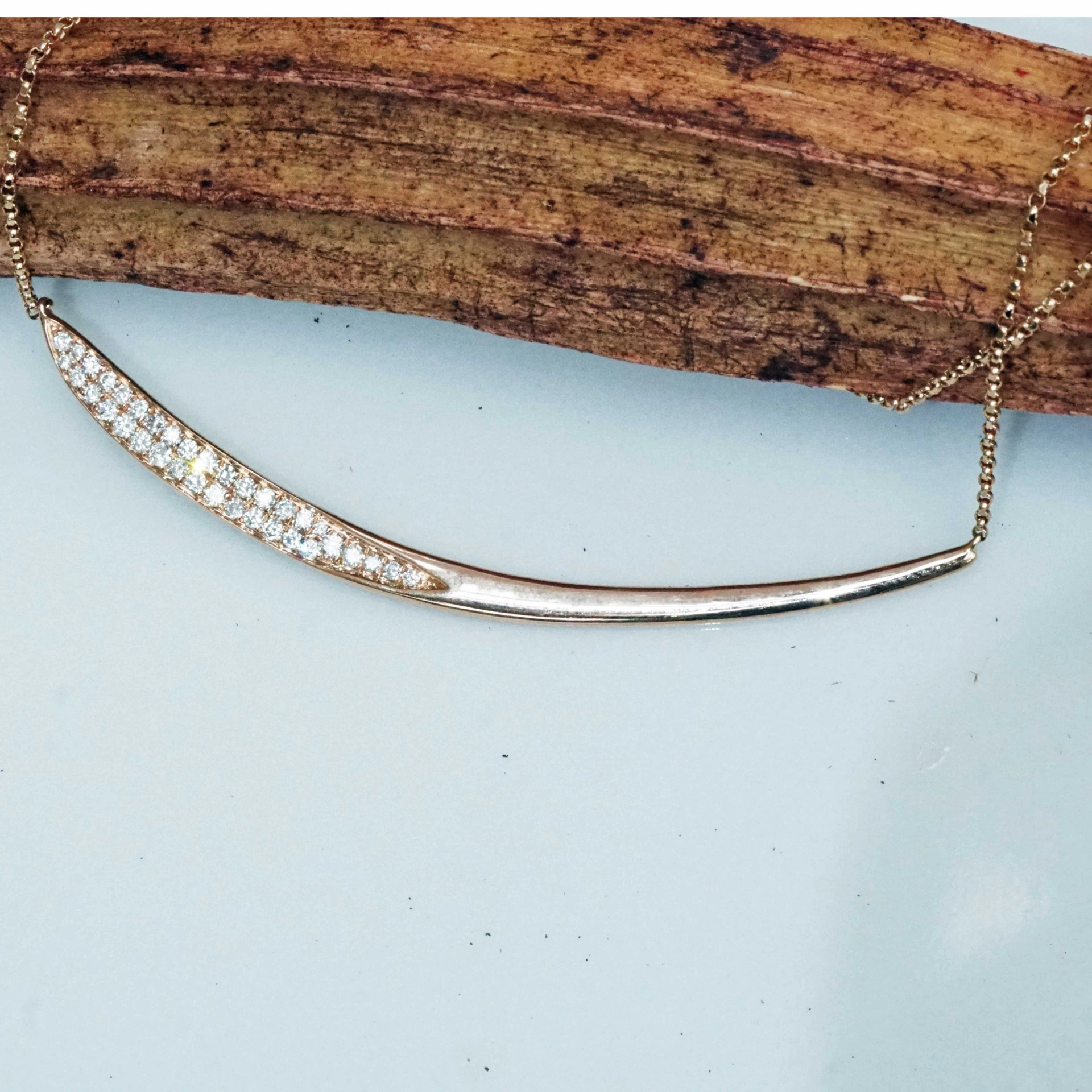 Brilliant Necklace 18 kt Rose Gold 0.35 ct....black Friday Price