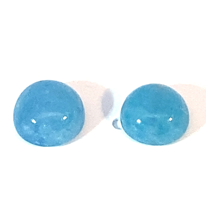Paraiba Tourmaline Cabochons 1.6 and 2 ct Swimming Pool Blue vml. Brazil with GLA Certificate