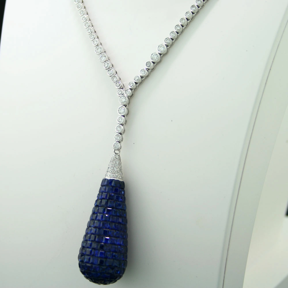 Pracht-Collier-Saphir-Brillant-750/-WG/18 kt
