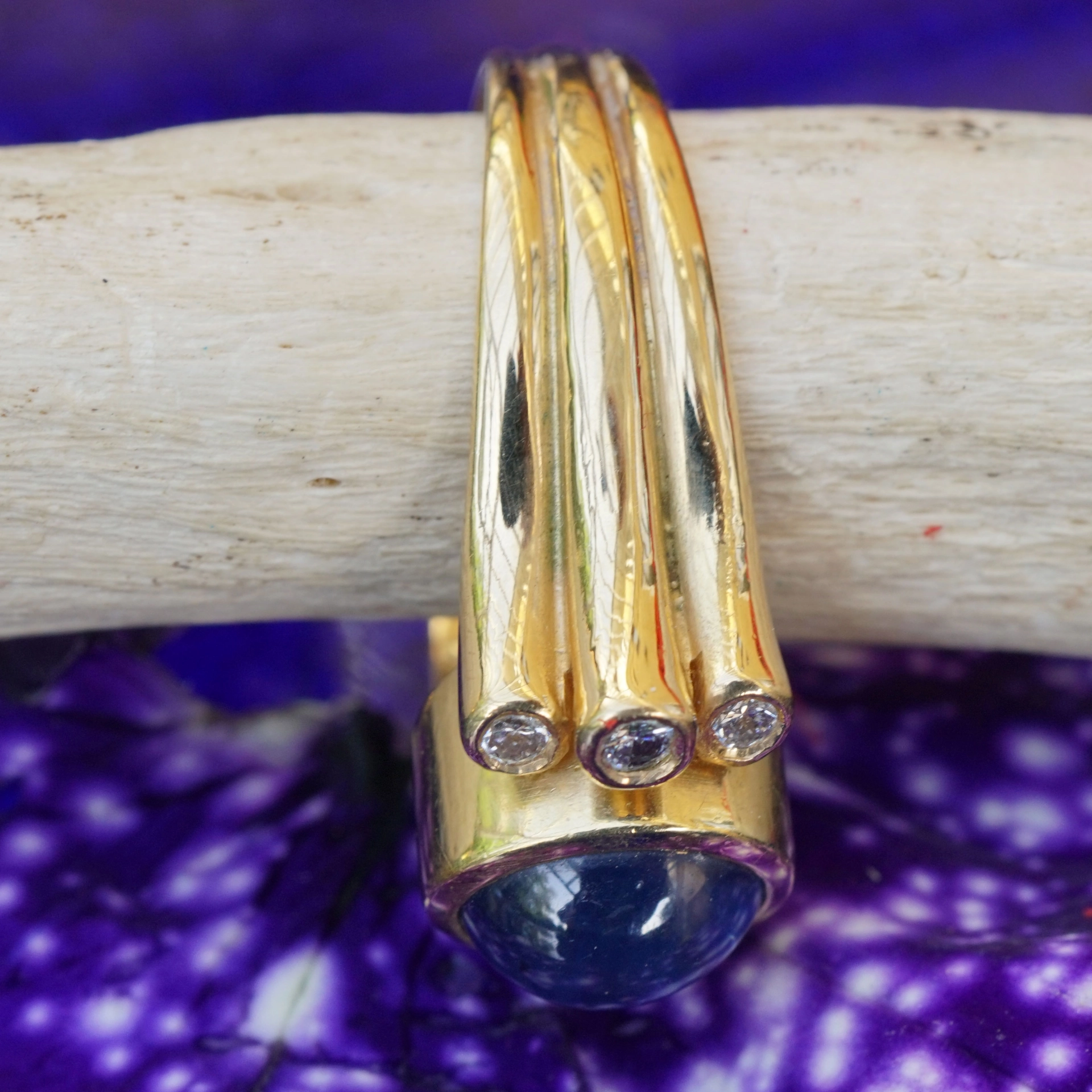 Brillant Saphir Ring 0.18 ct W SI 750er Gold aus Nachlassverwertung