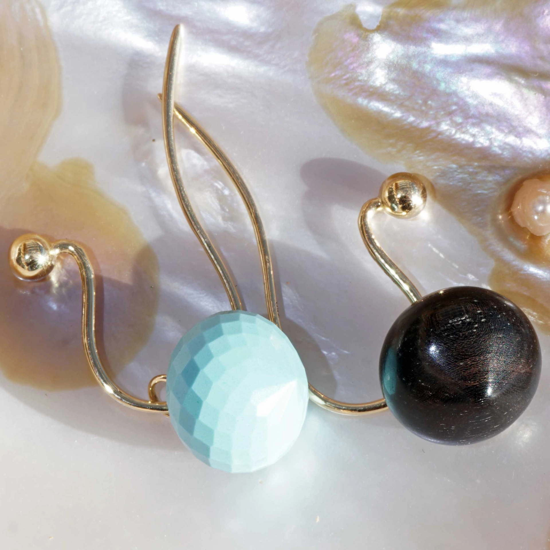 Earrings with detachable pendant ....a Beginnung of Earring Mania Wood and Turquoise